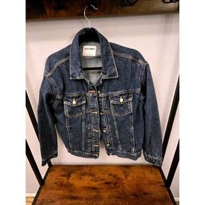 Old Navy Women's Dark Wash Denim Jean Jacket Size L